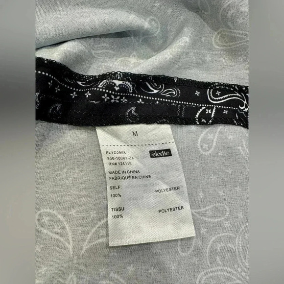 NWT $68 Elodie Black White Bandana Print Halter Neck Mini Dress size medium m - Picture 8 of 11